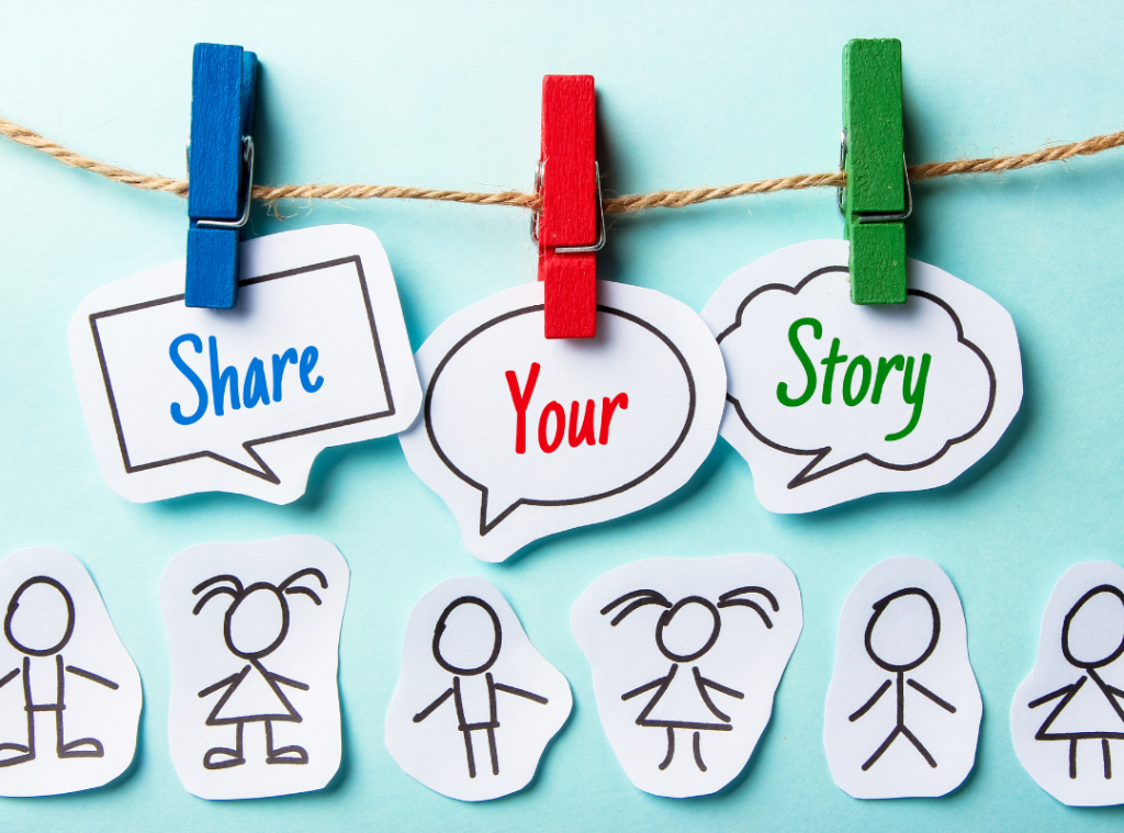 Share Your Story hand drawn icons