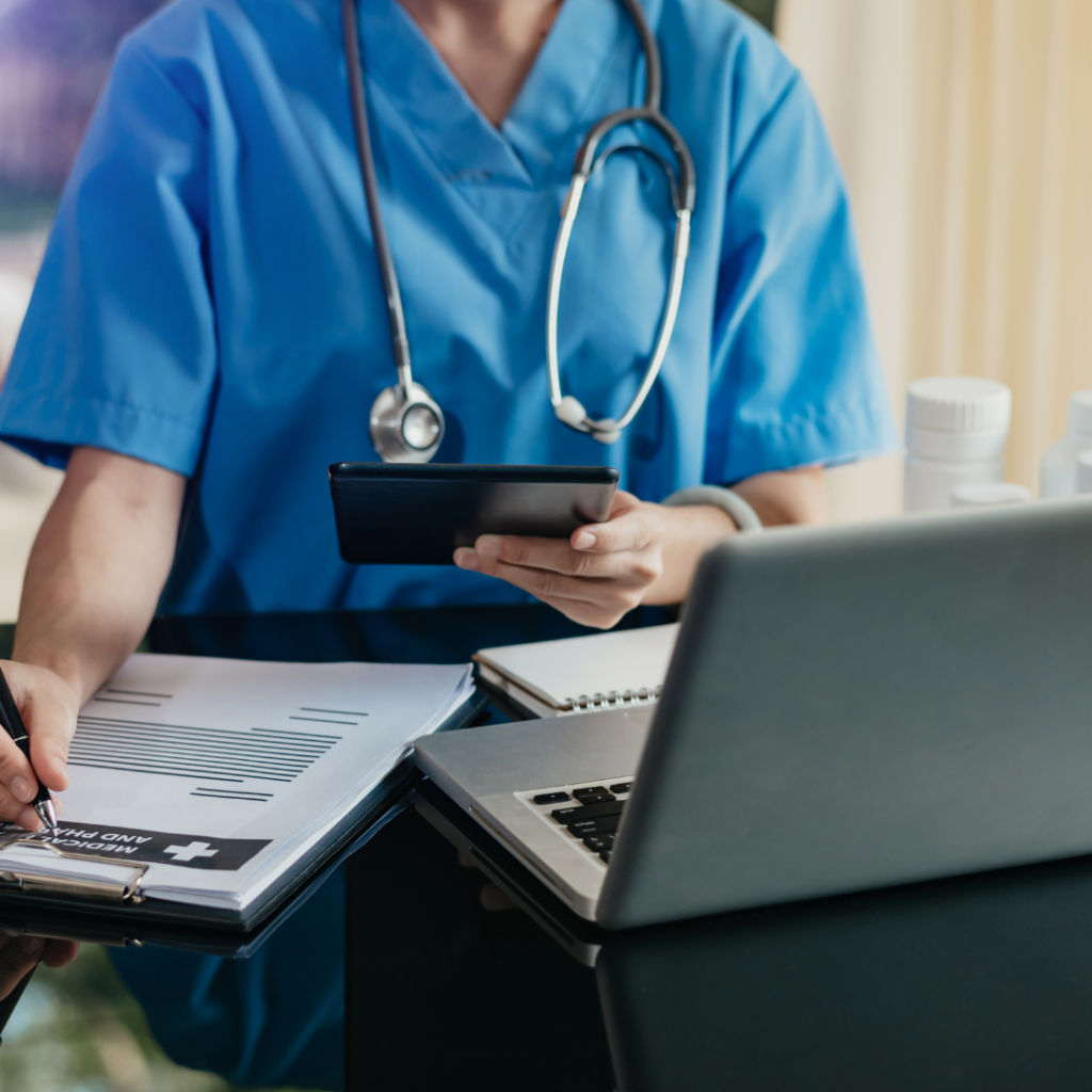 A GP offering virtual medical appointment