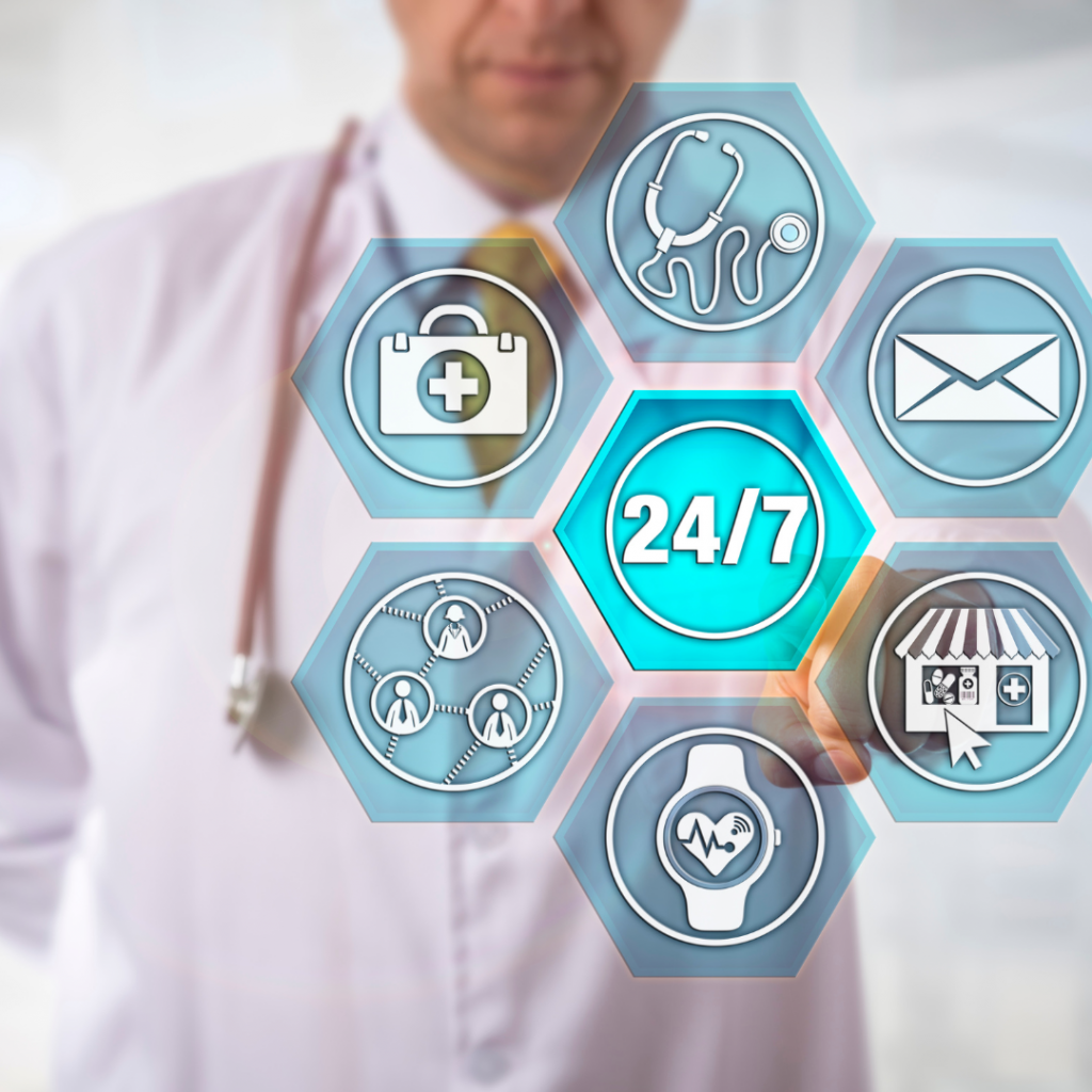 24/7 support infogram with a GP