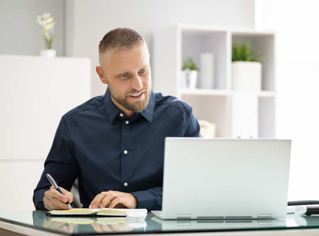 White male discussing work issues with colleagues