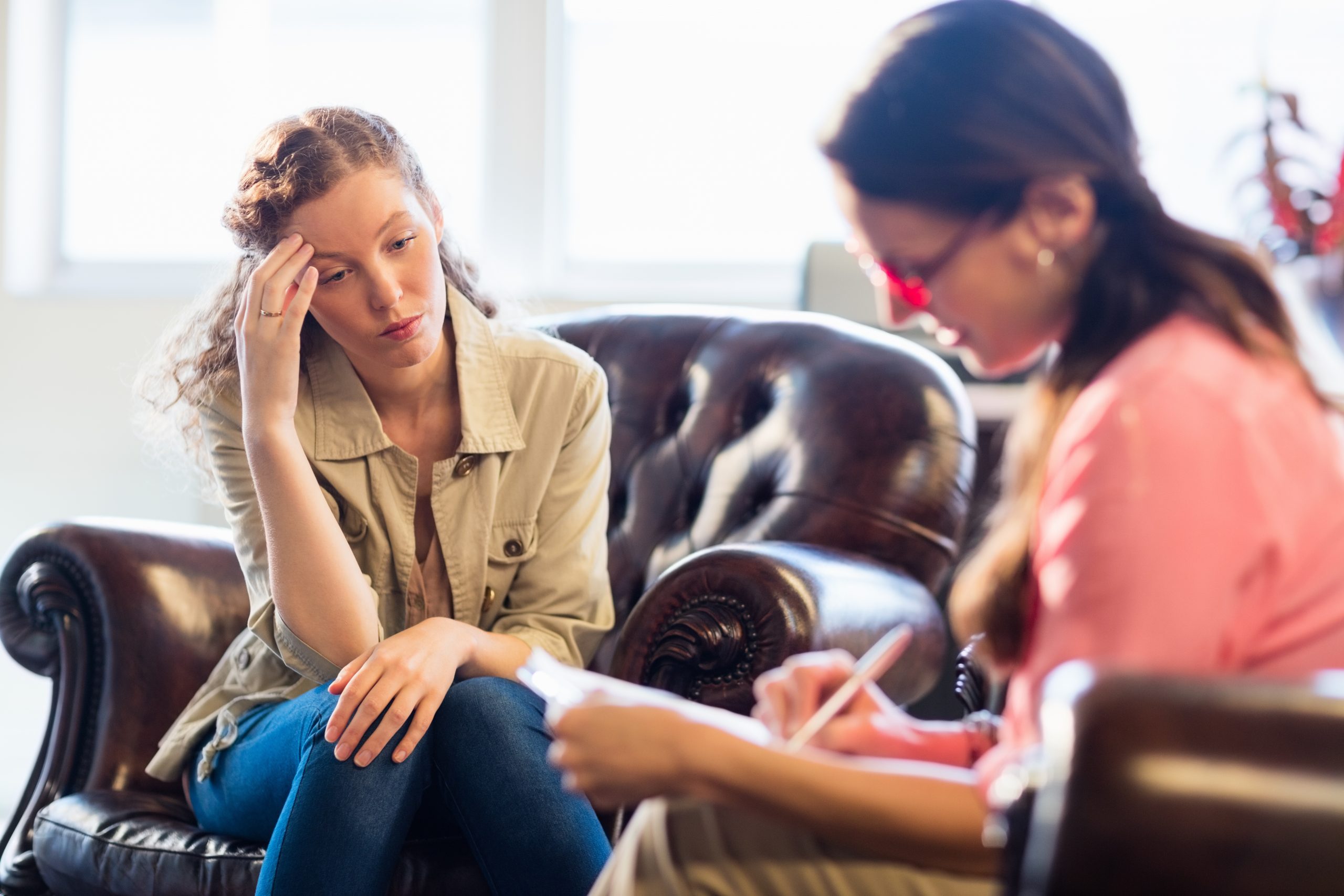 Psychologist having session with her patient